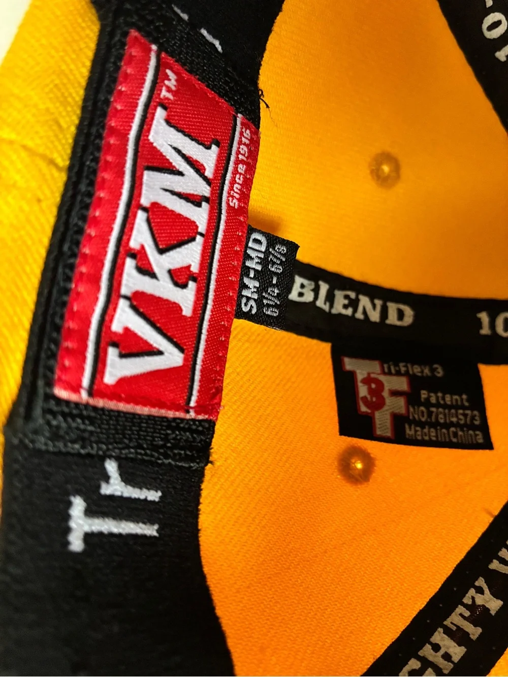 Set of 3 Wool Blend Fitted Ballcap Hats S/M 6 Panel Blank Red Yellow Orange